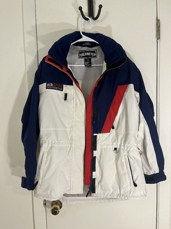 Obermeyer Jackets & Blazers - Vintage Obermeyer Sport Ski Jacket - White, Navy & Red - Size 10